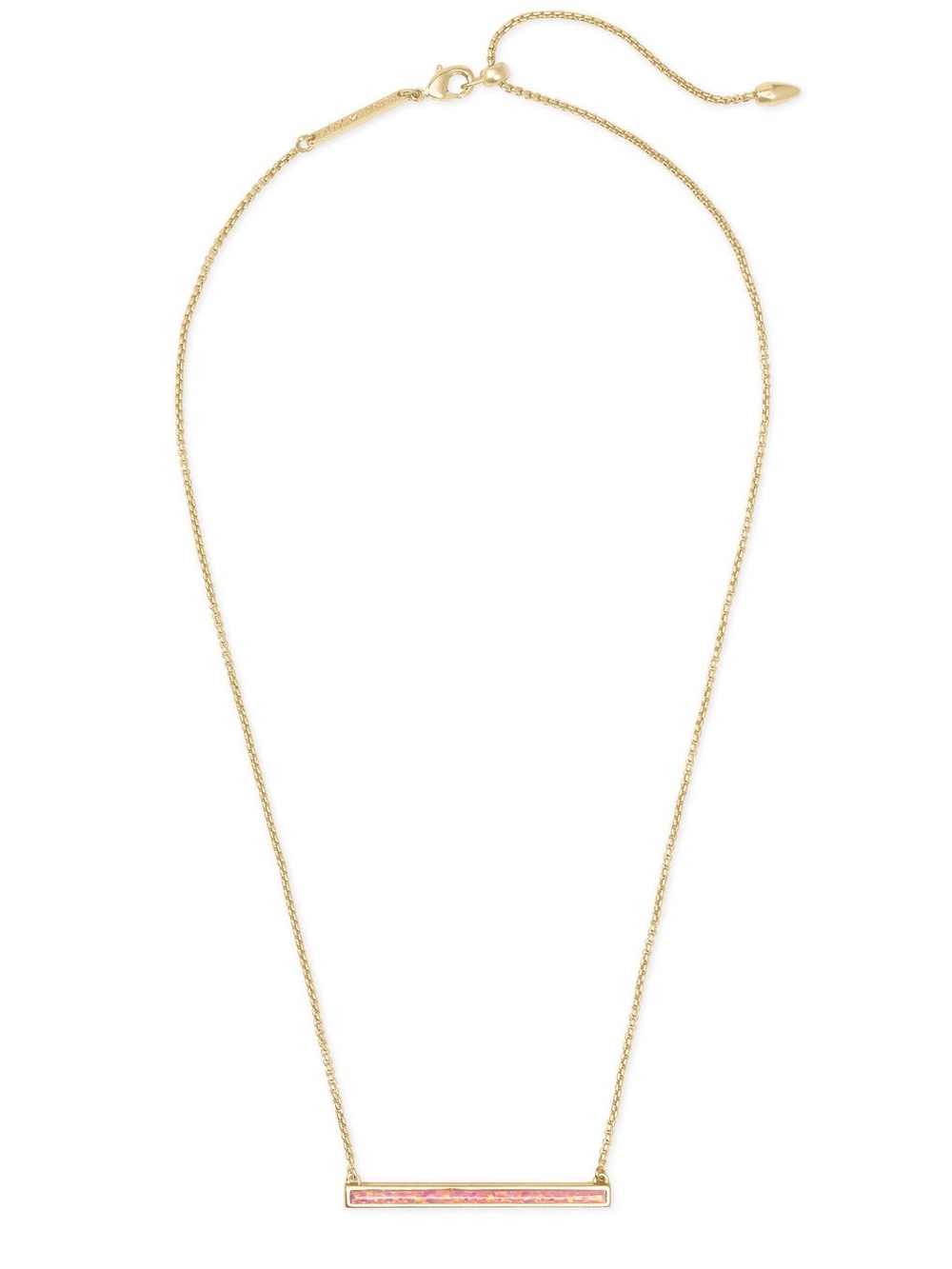 Kendra Scott Kelsey Gold Pendant Necklace in Coral Pink Kyocera Opal - Picture 2 of 9